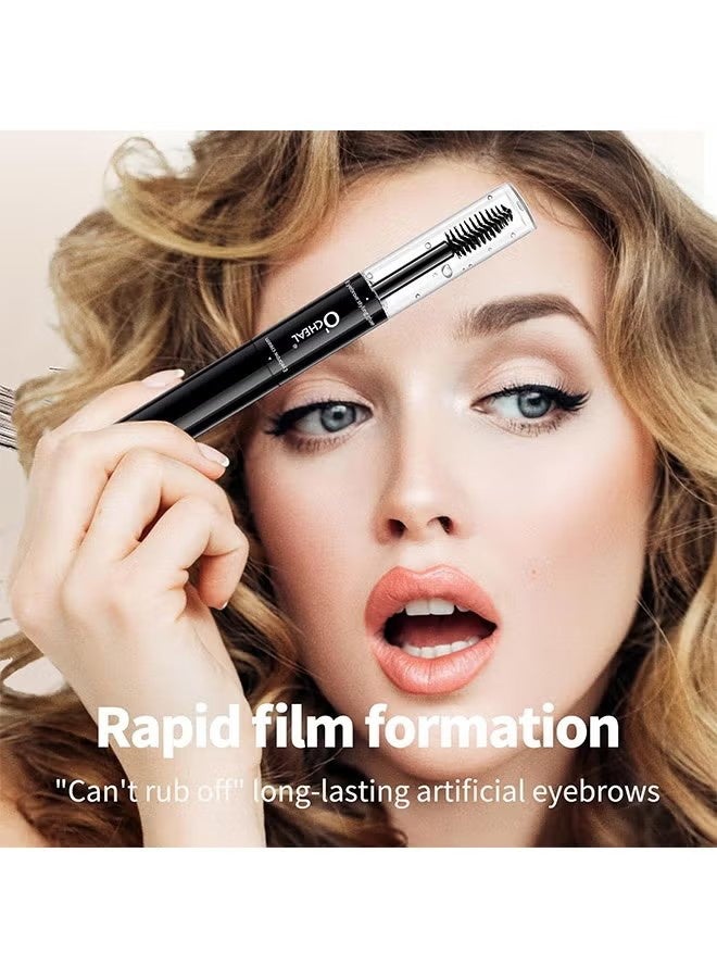 OCHEAL Double Head Styling Stereo Plastic EyeBrow, Waterproof, SmudgeProof Brow Glue with Brush, Quick-Drying, 24HR Brows Makeup for Natural Full Brows, 3D Eyebrow Mascara for Women (#03 Black) - Image 3
